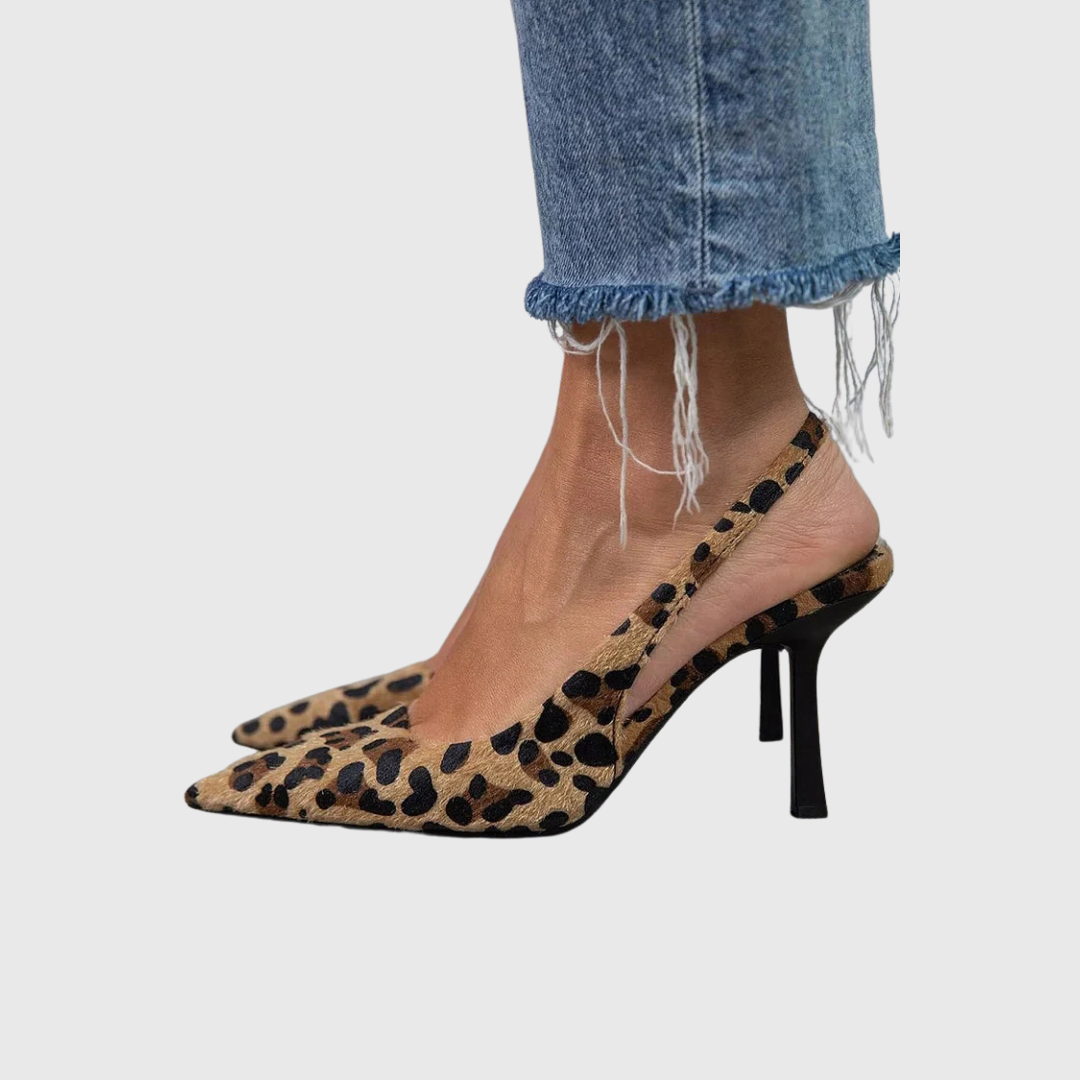 Leopard Print Orthopedic Leopard Design Heels for Women