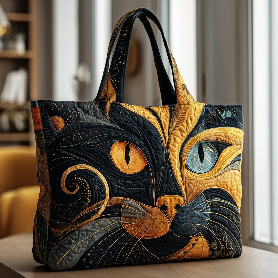 Multicolor Stylish Cat Art Tote Bag