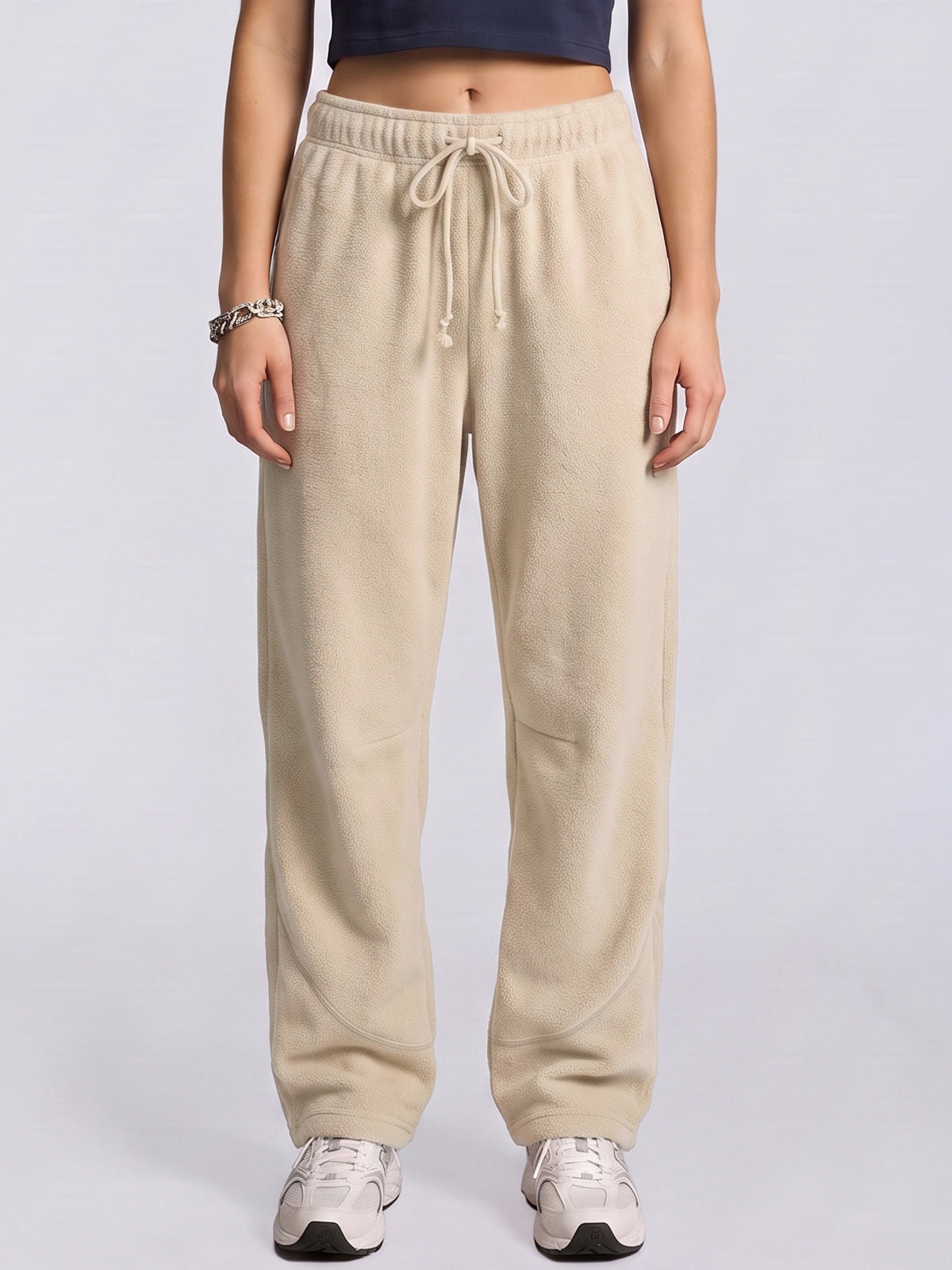 Women's Sherpa Thermal Wide-Leg Trousers – Light Khaki