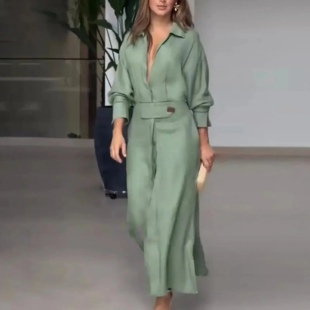 Ankle-Length Shirt Dress for Women
