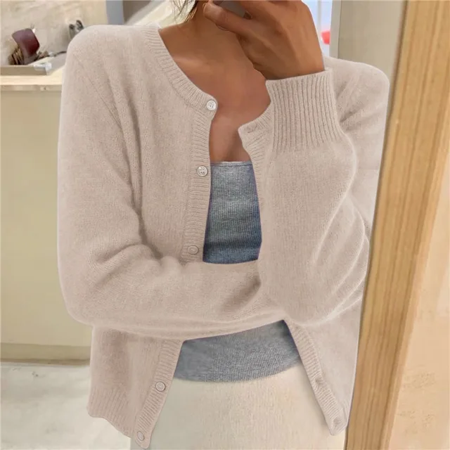 Button-Front Cardigan for Women, Soft Style