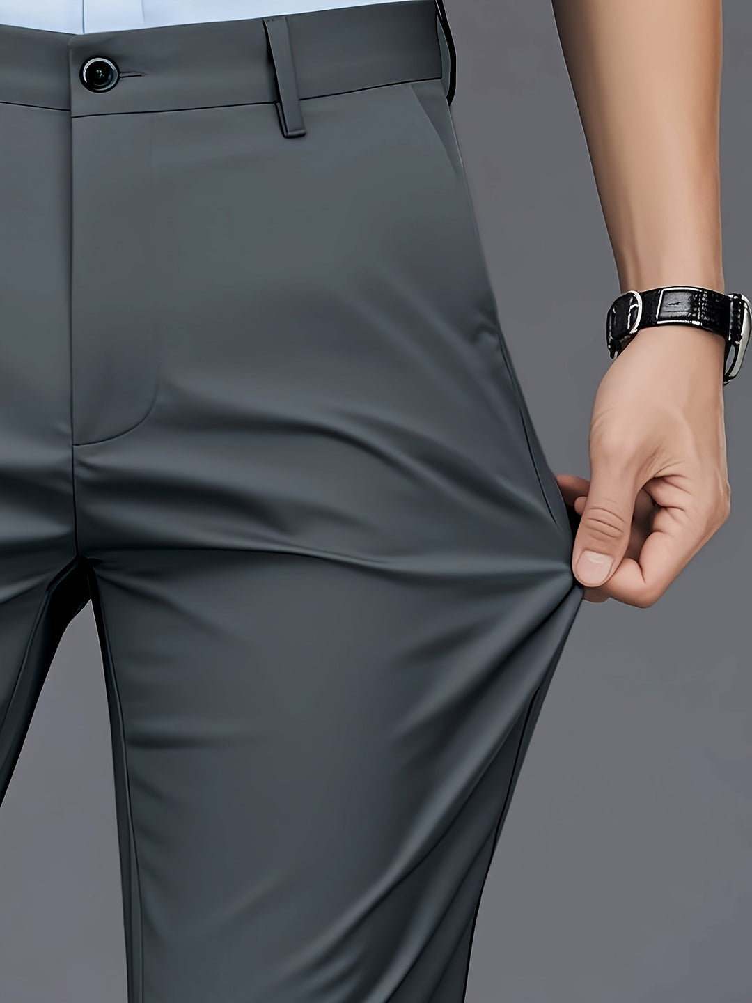 Straight-Leg Trousers, Men's Tailored Fit, Black