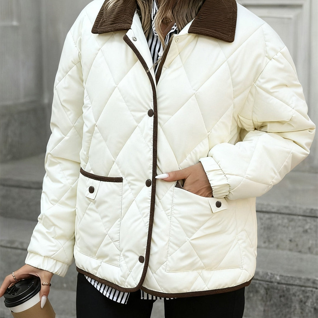Diamond-Quilted Padded Jacket for Women