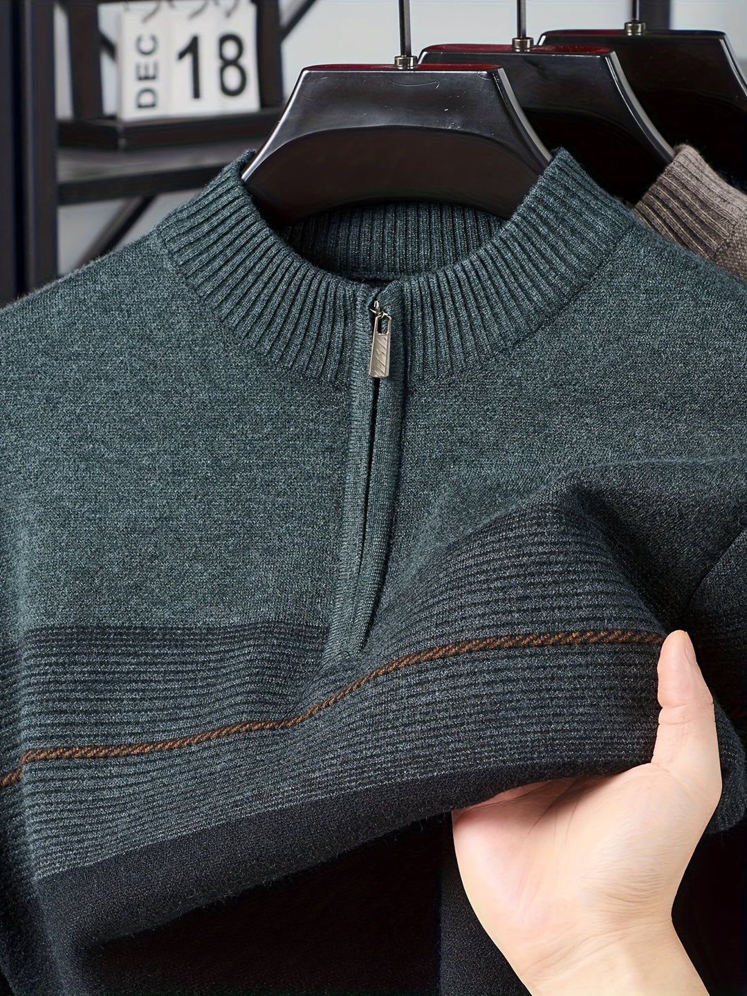 Zip-Neck Sweater for Men