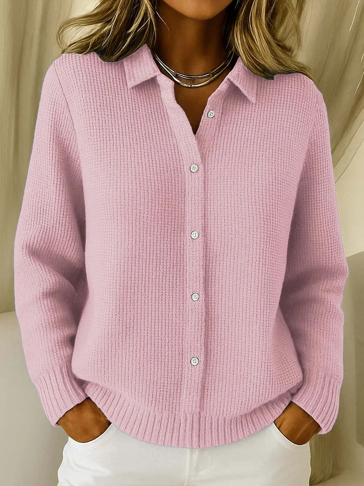 Elegant Cozy Knit Cardigan for Women, Plus Size