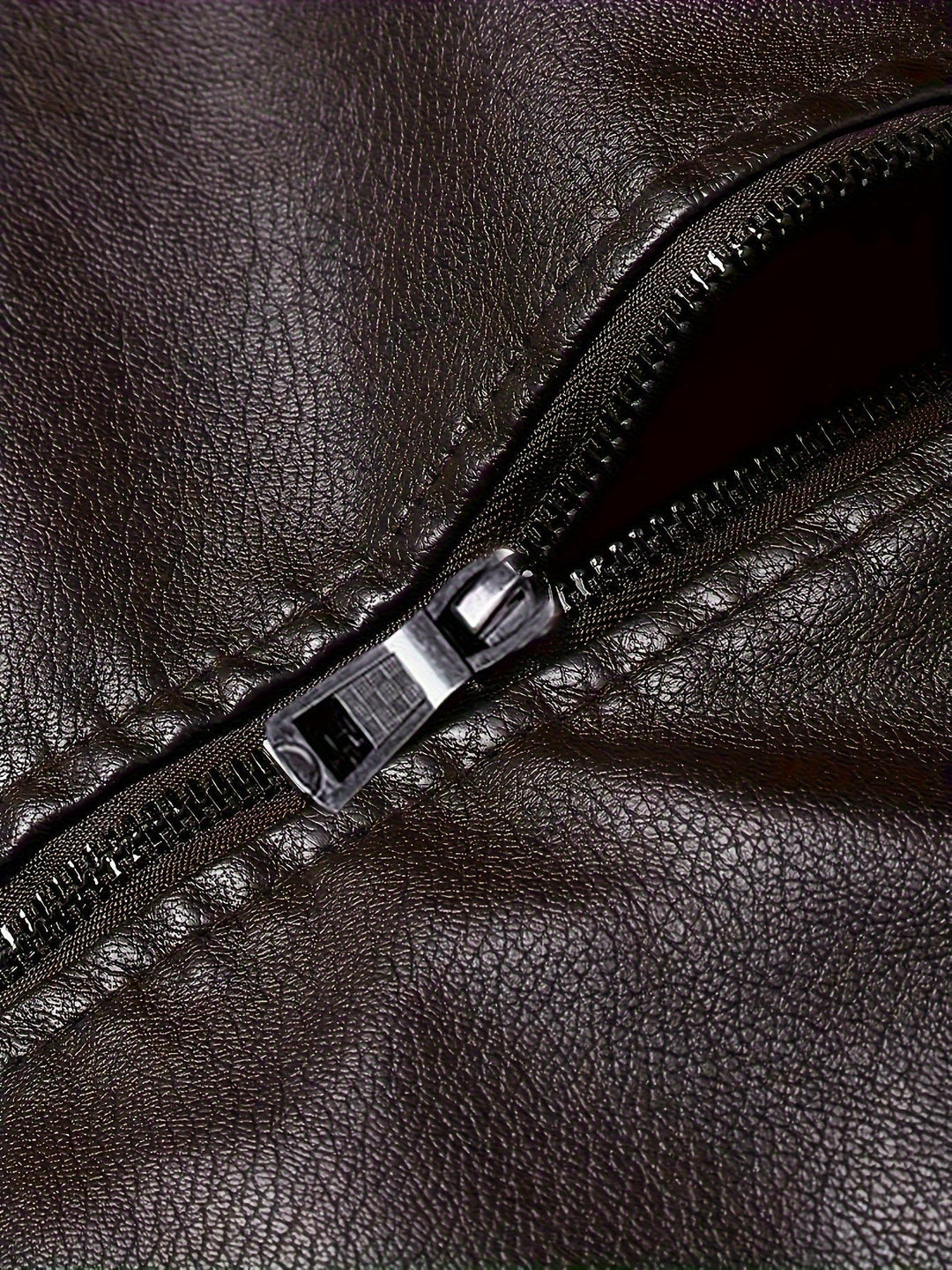 Coffee Brown Classic Stand-Collar Moto Jacket for Men