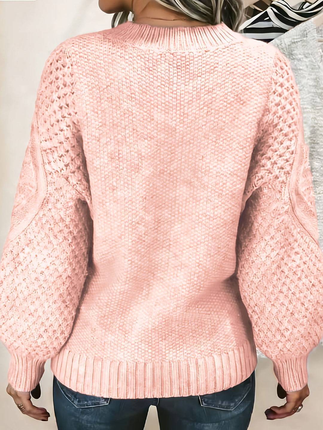 Cozy Lantern-Sleeve Sweater for Women, Plus Size