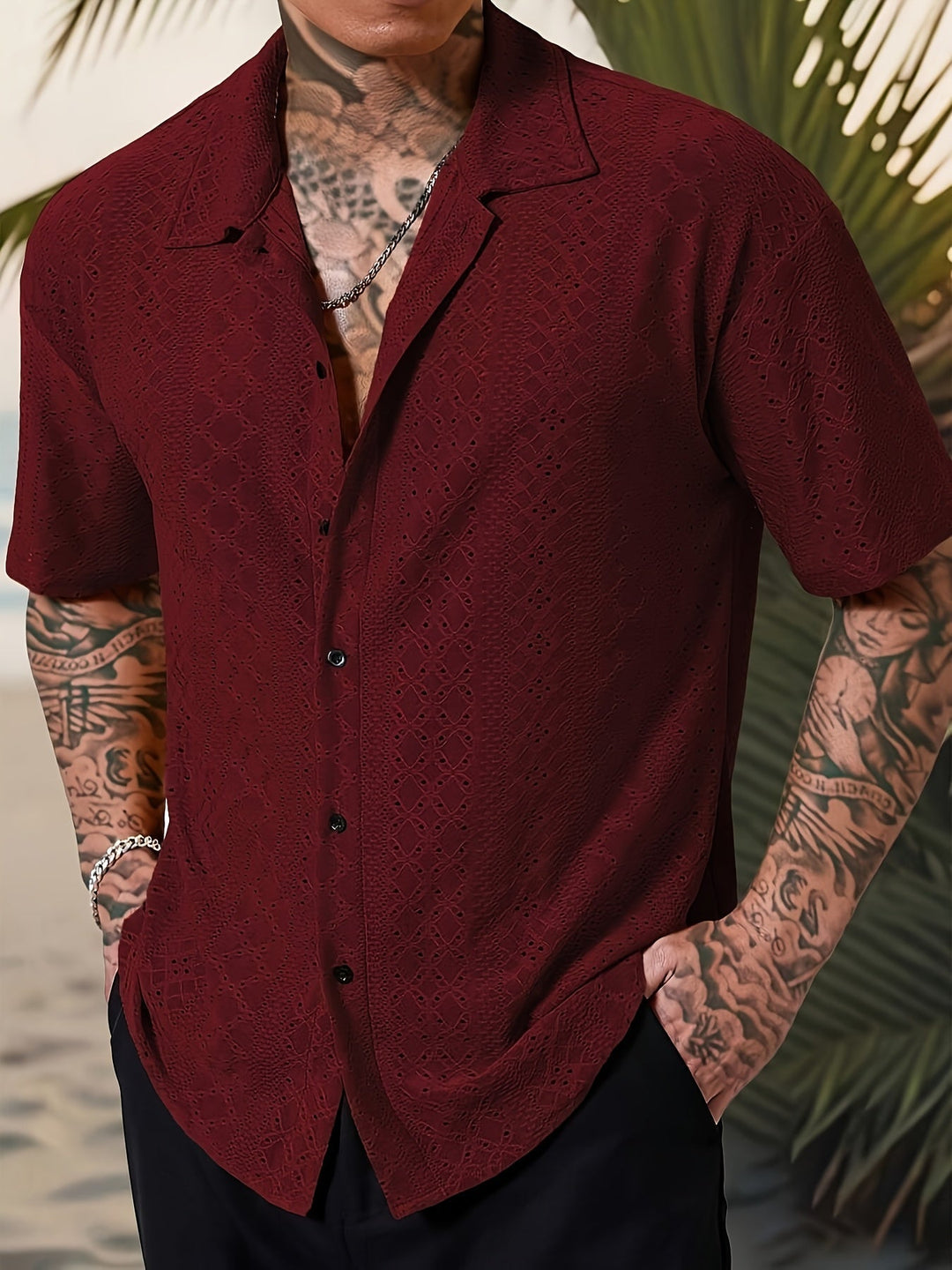Textured Resort Shirt for Men