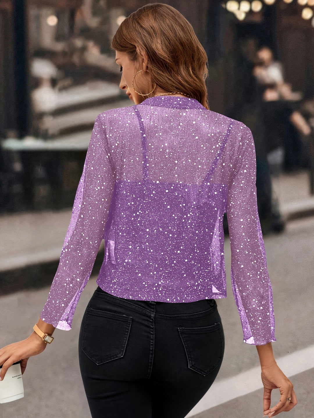 Shimmer Cropped Jacket for Women