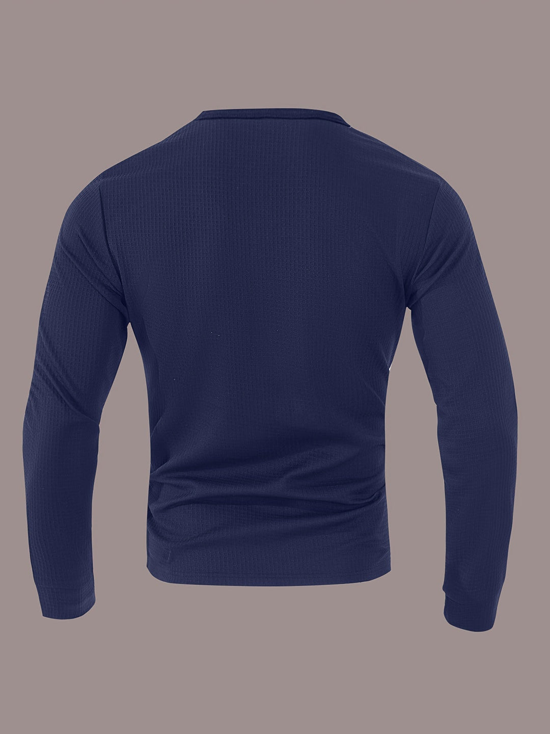 Textured Long-Sleeve Henley for Men, Plus Size
