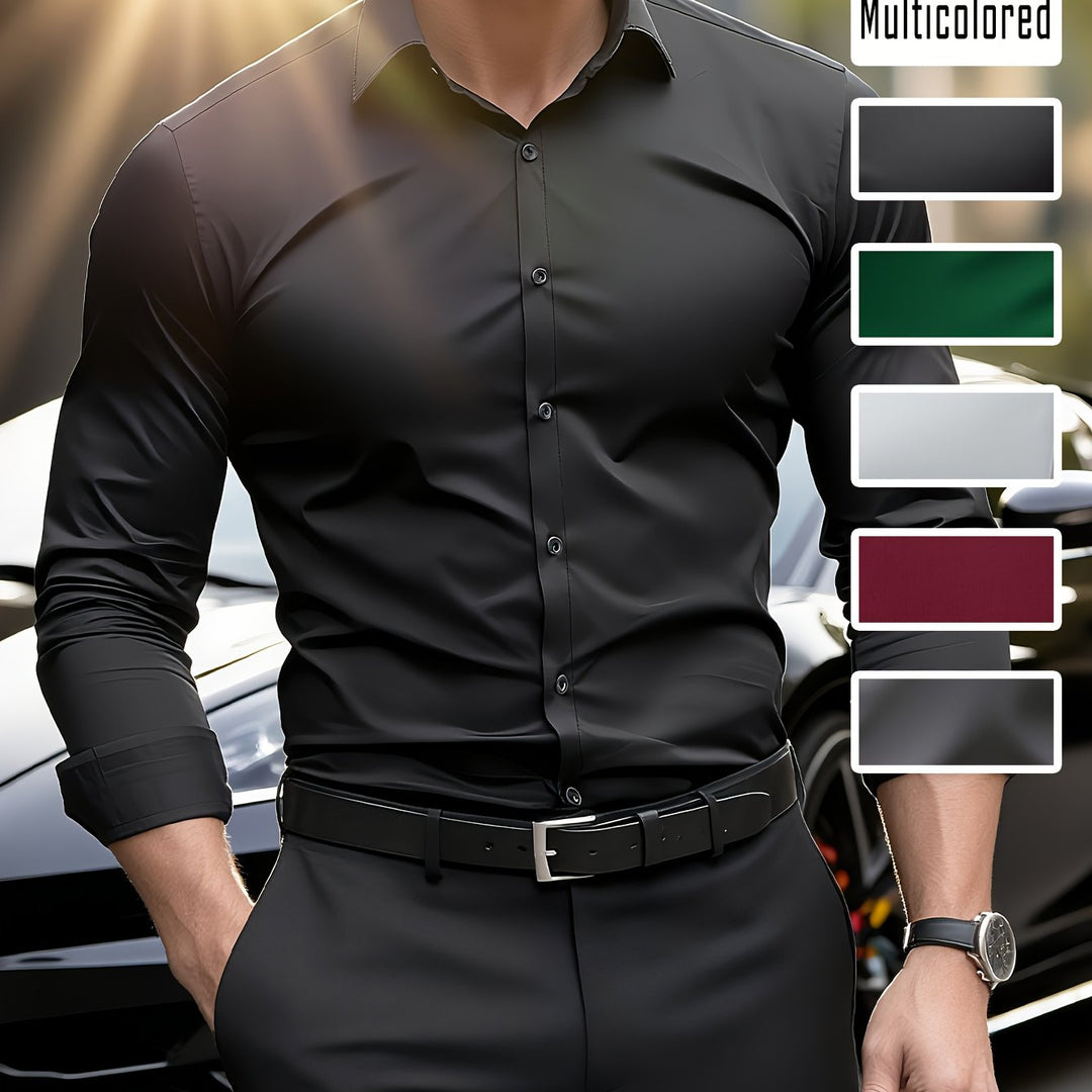 Refined Long-Sleeve Dress Shirt for Men