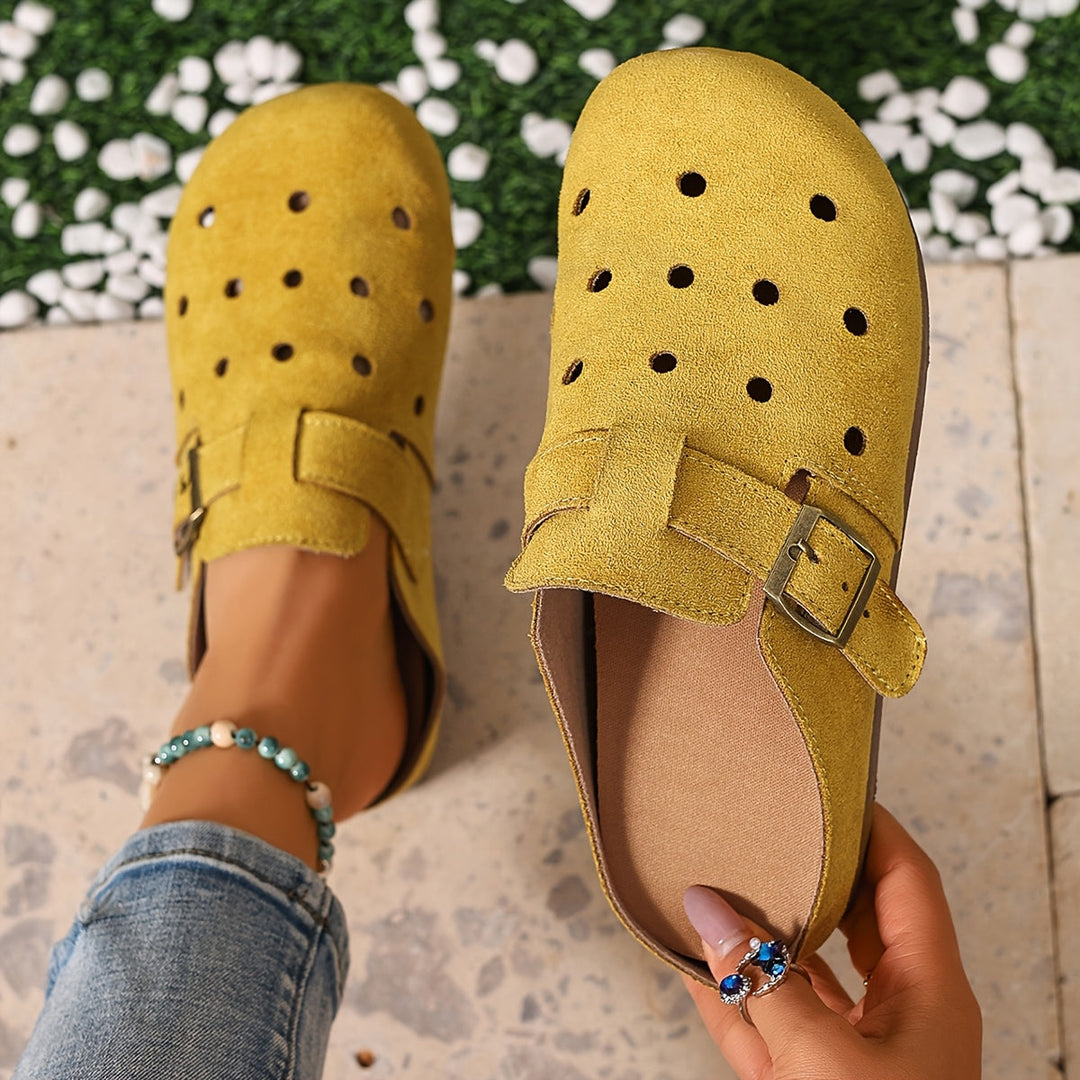 Buckle-Detail Slip-On Clogs for Women