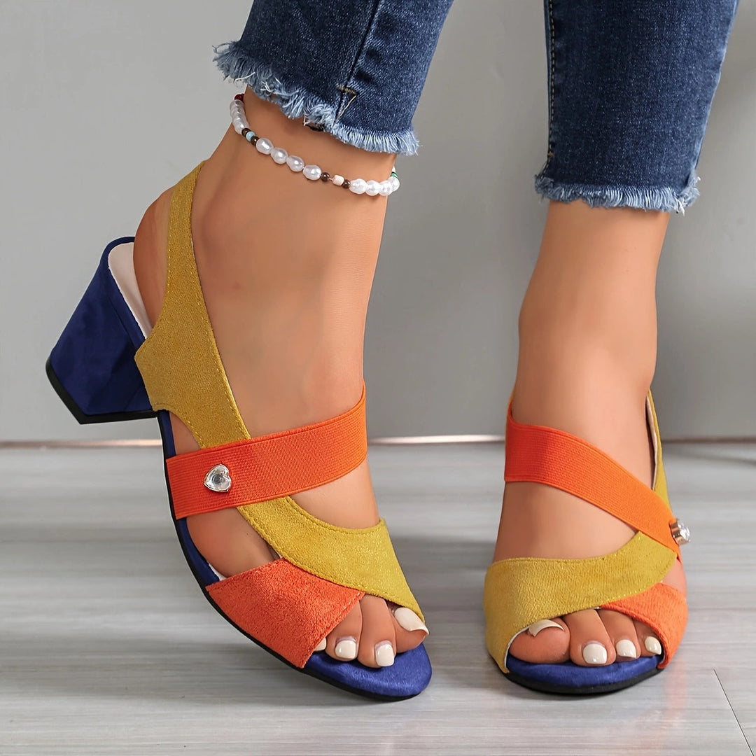 Cross Strap Comfort Heels for Women, Classic Style