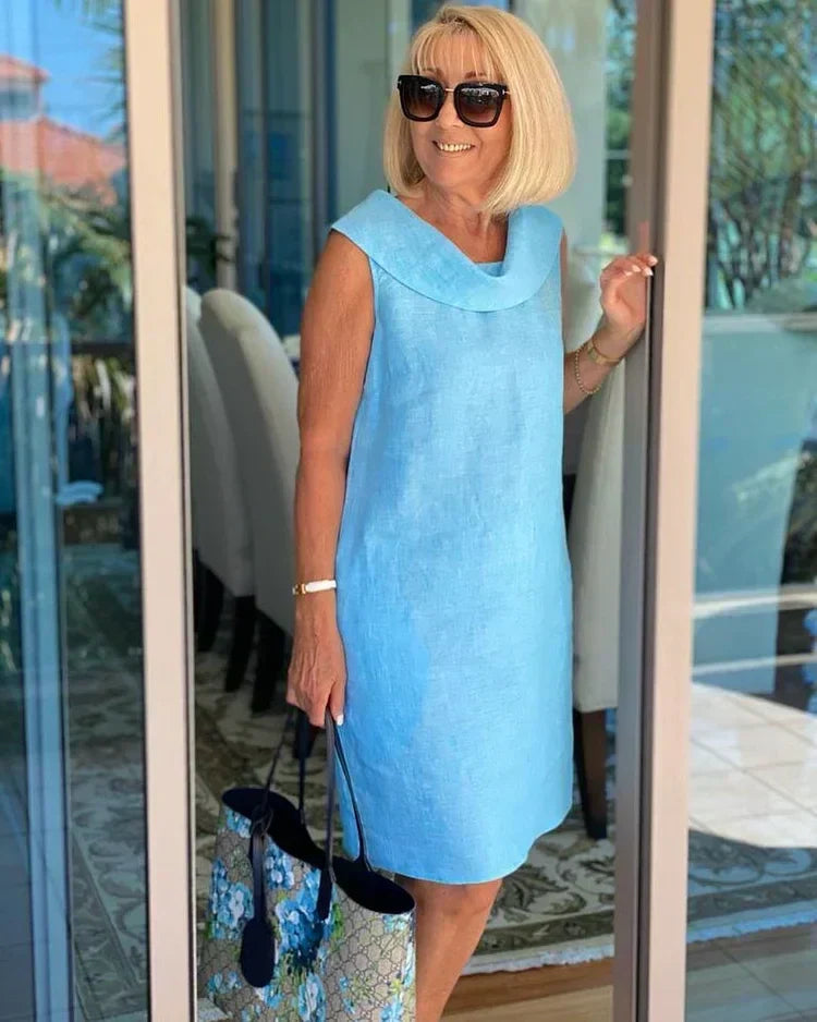 Sleeveless Round Neck Dress for Women, Casual Style