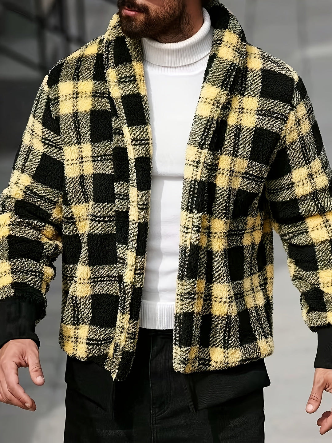 Checked Jacket for Men, Cozy Style