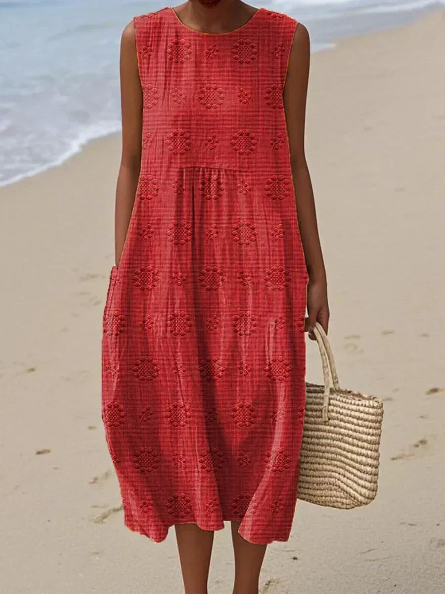 Summer Pocket Dress, Women's Elegant Fit