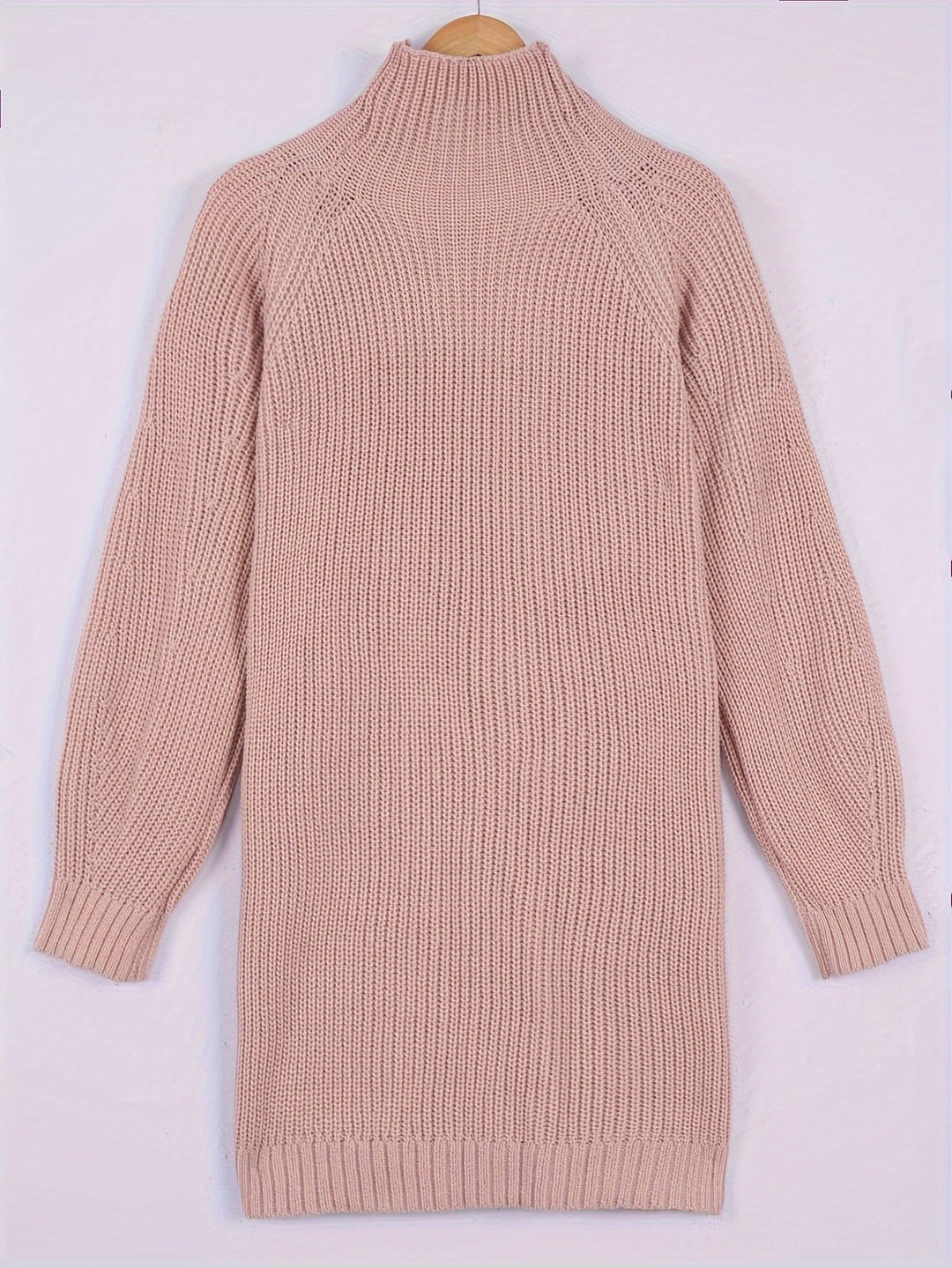 Relaxed Half-Turtleneck Sweater Dress for Women