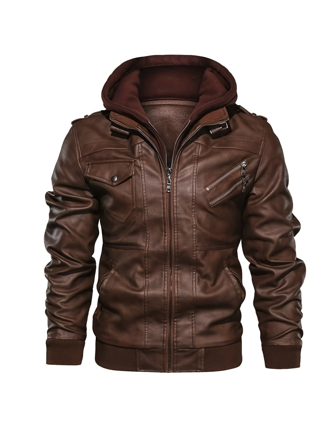Hooded Moto Jacket for Men