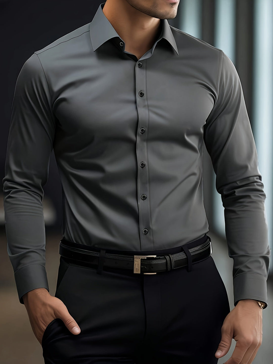 Long Sleeve Shirt for Men, Tailored Style