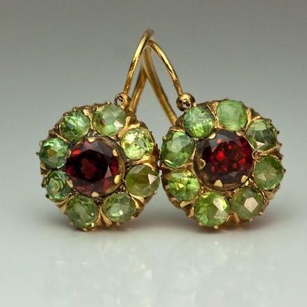 Stylish Red and Green Crystal Earring for Women