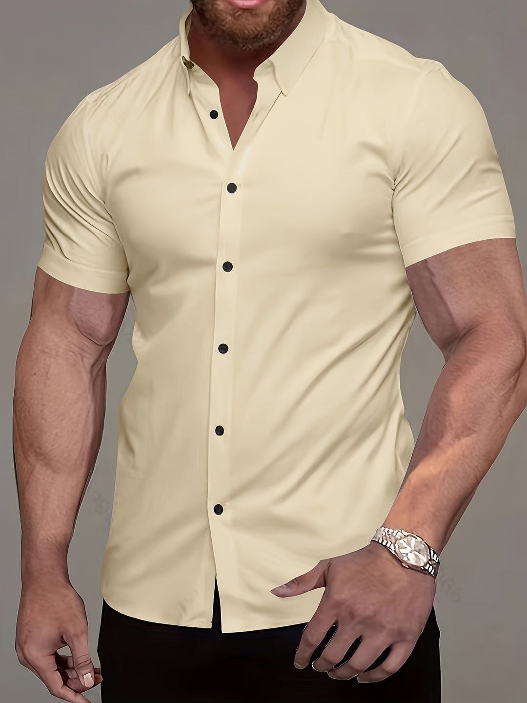 Refined Short-Sleeve Shirt for Men, Plus Size