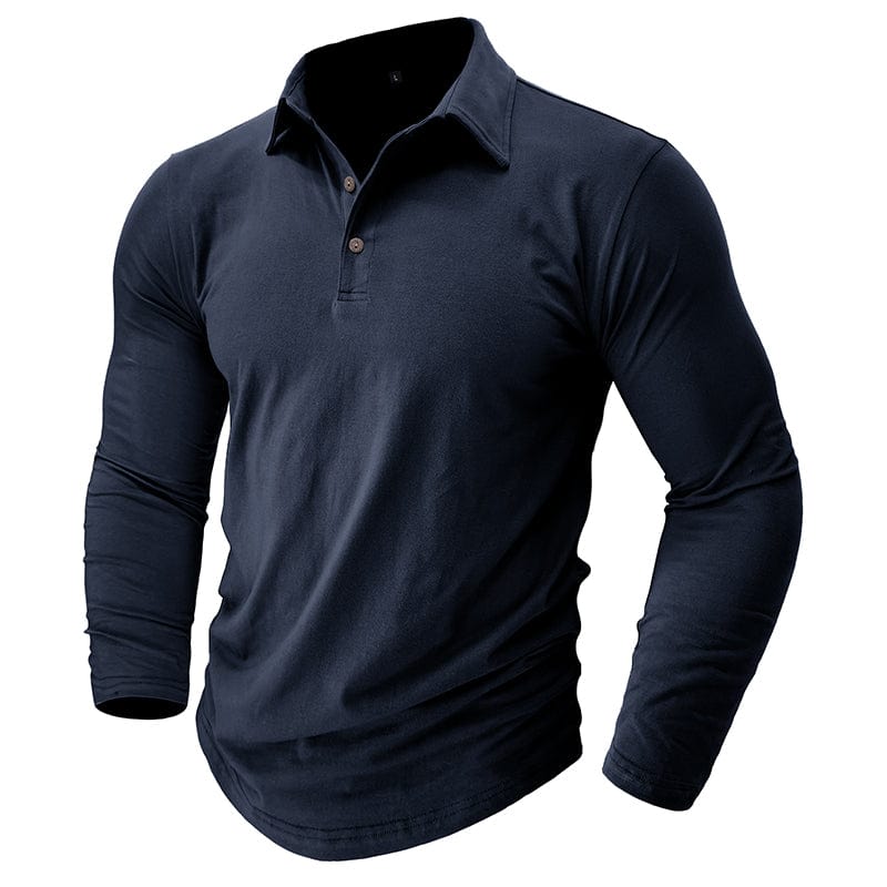 Premium Long-Sleeve Polo for Men, Stylish Style
