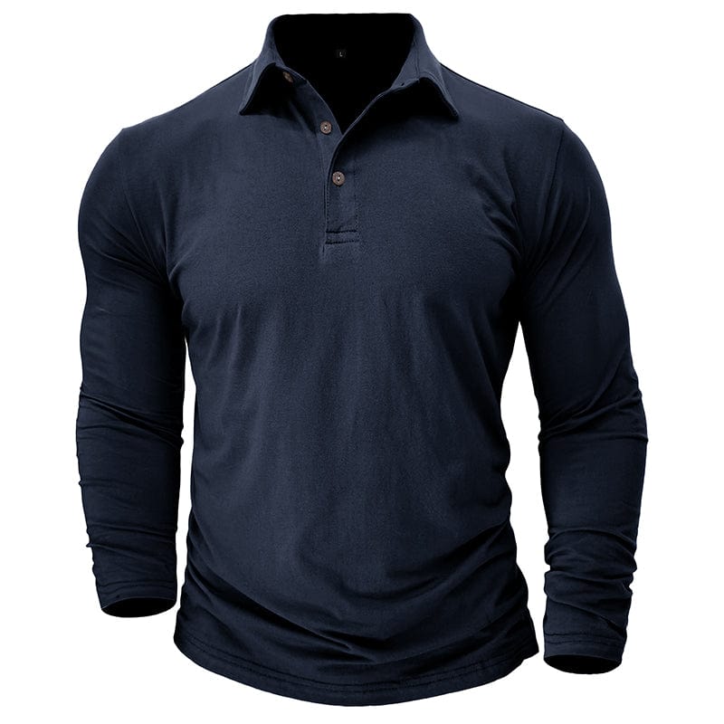 Premium Long-Sleeve Polo for Men, Stylish Style