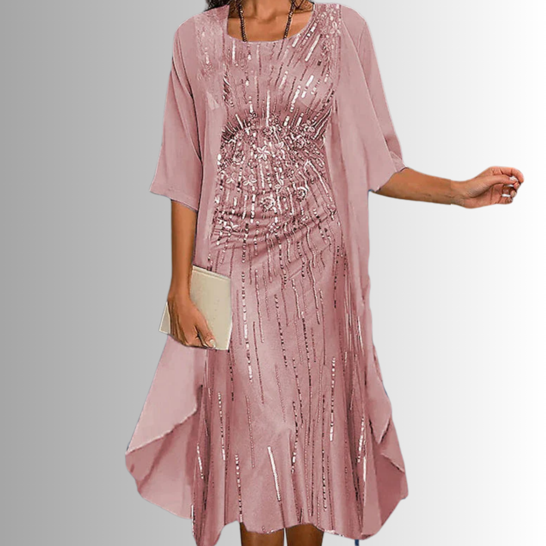 Flowing Floral Two-Piece Dress for Women