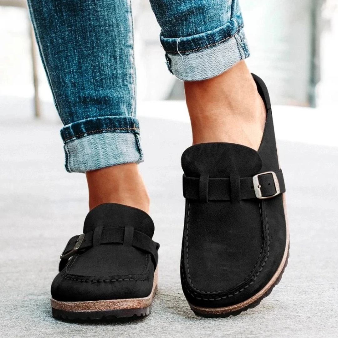 Low Heel Buckle Loafers for Women