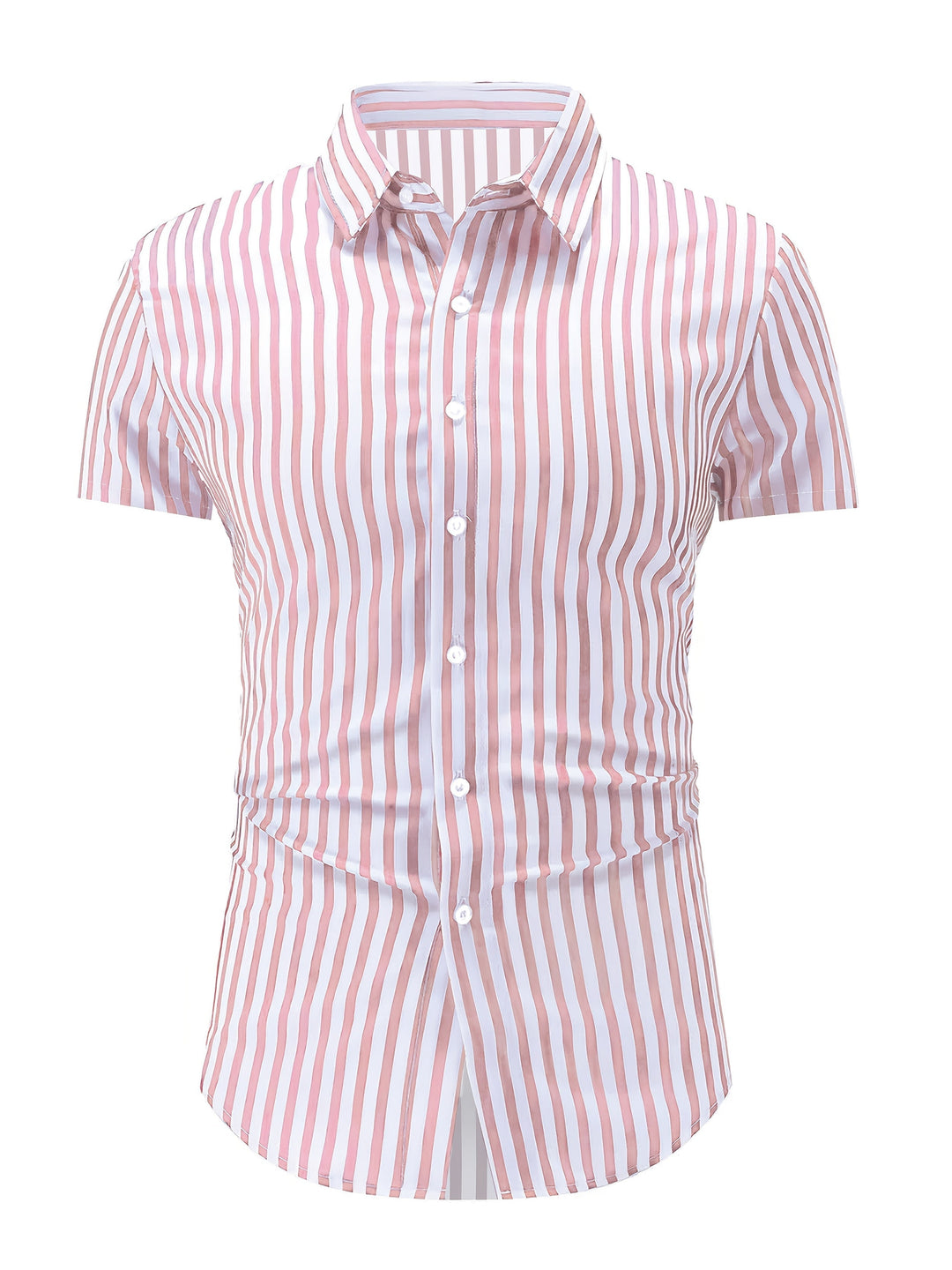 Striped Short Sleeve Shirt for Men, Refined Style