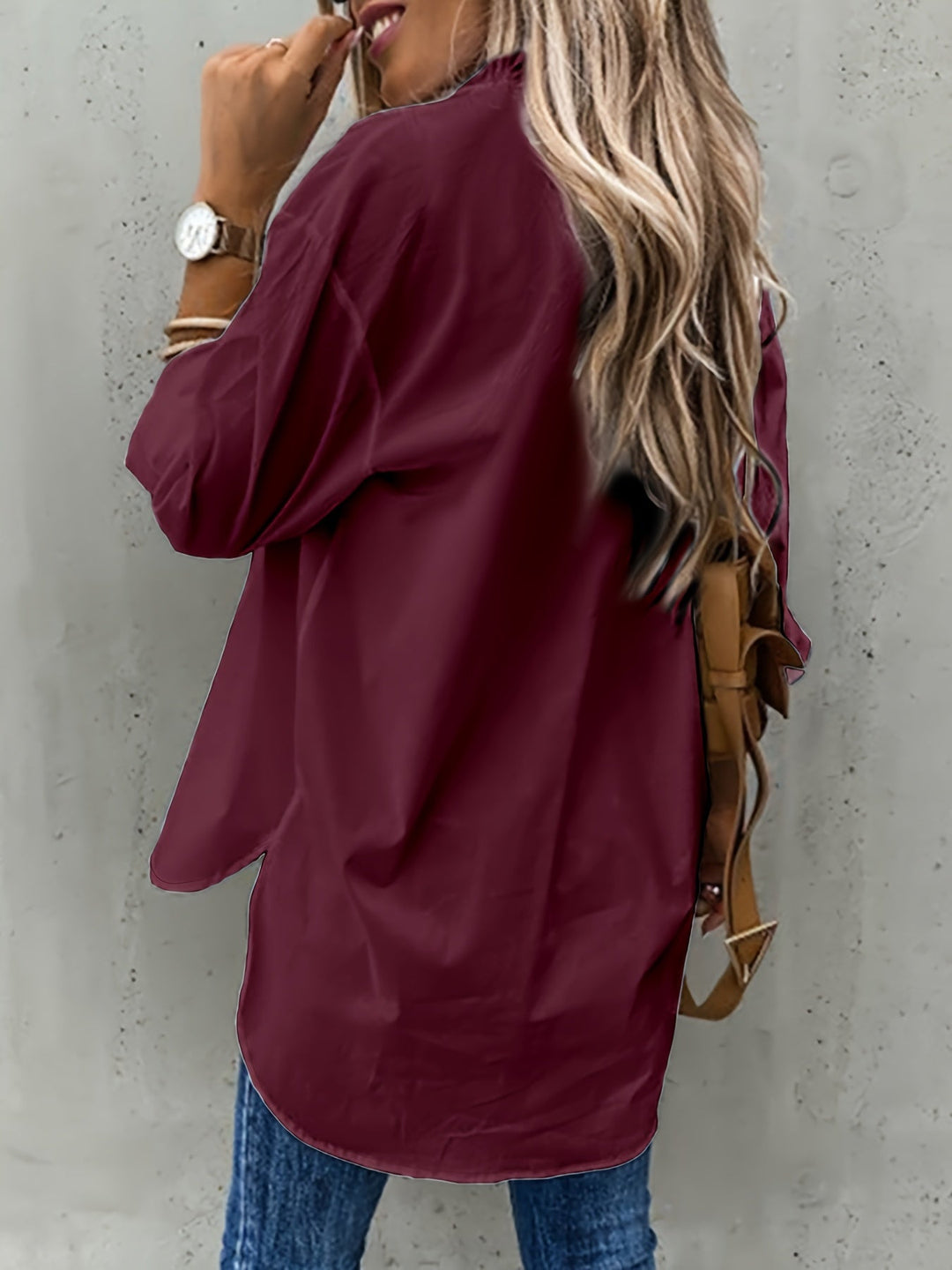 Button-Front Shirt for Women, Relaxed Style