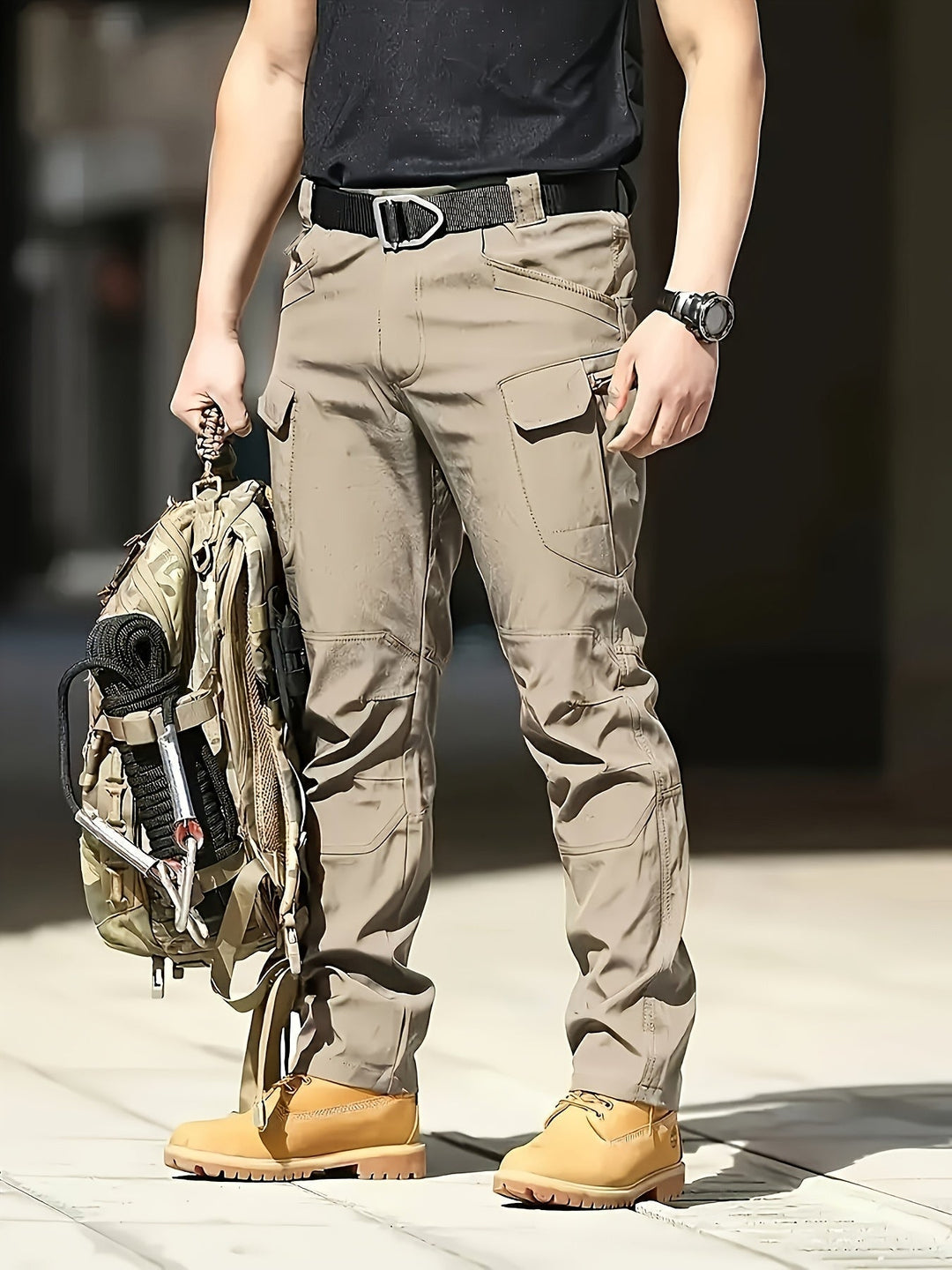 Multi-Pocket Tactical Trousers, Men's Rugged Fit
