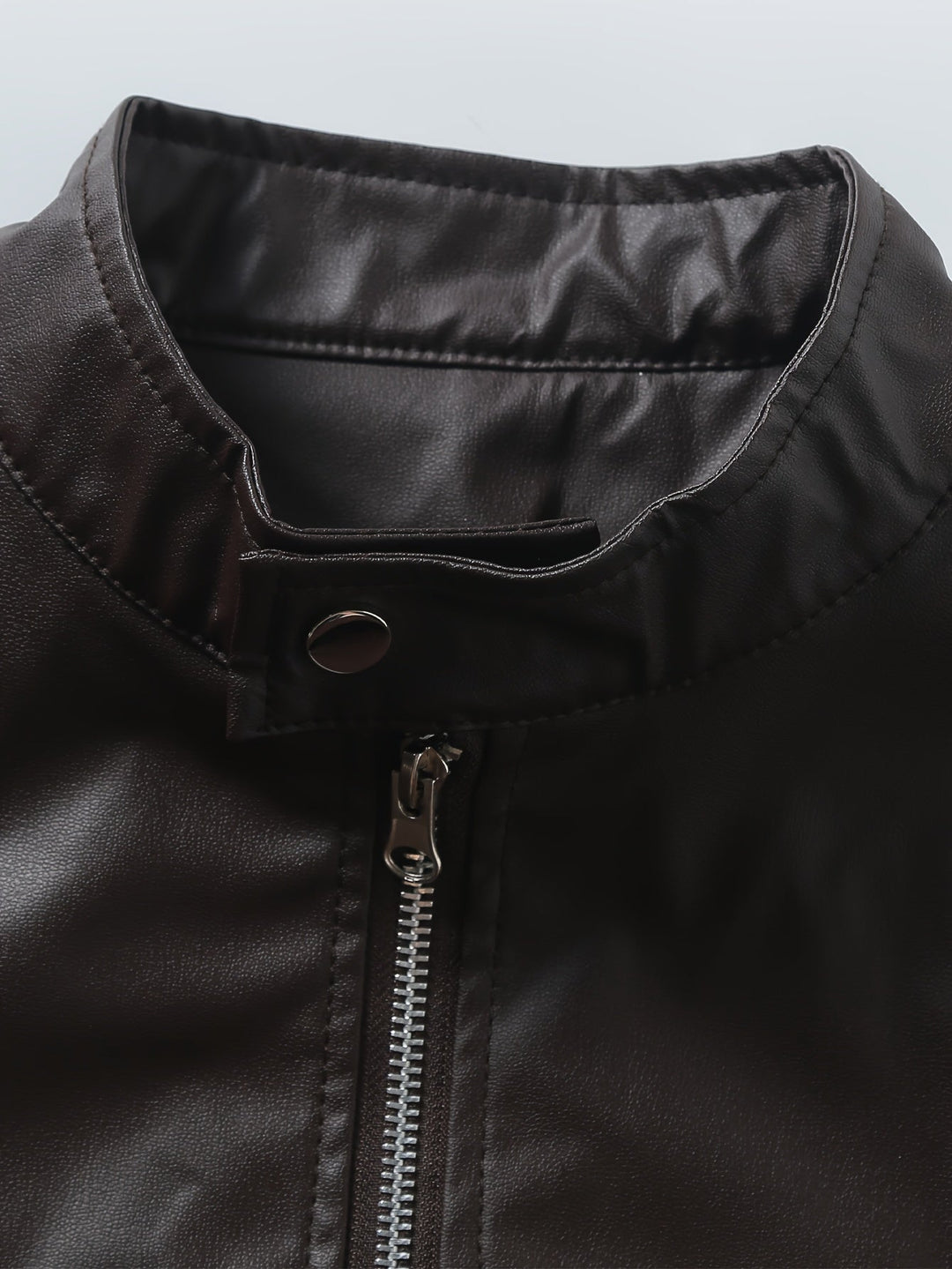 Stand-Collar Moto Jacket for Men