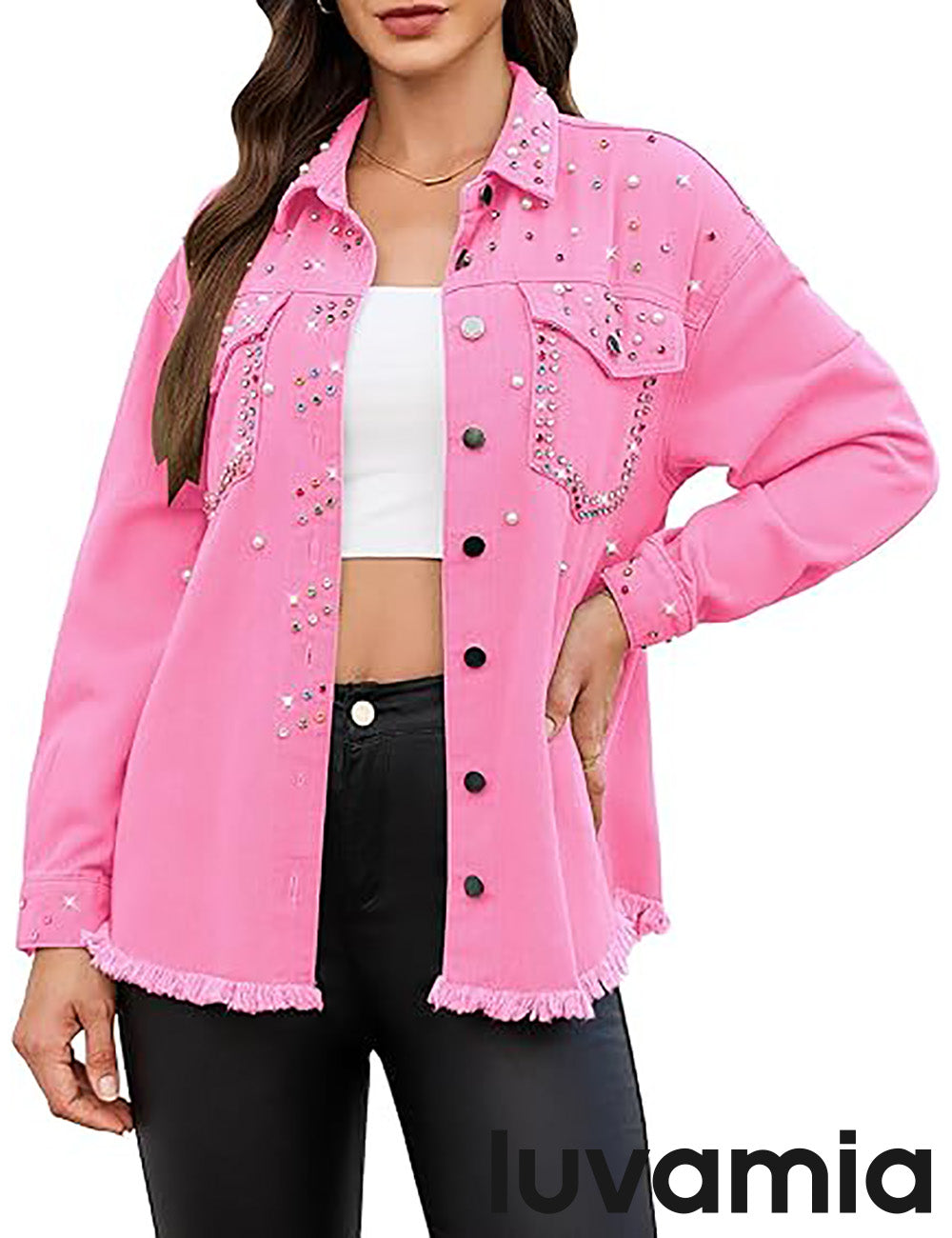 Women's Denim Jacket with Pockets