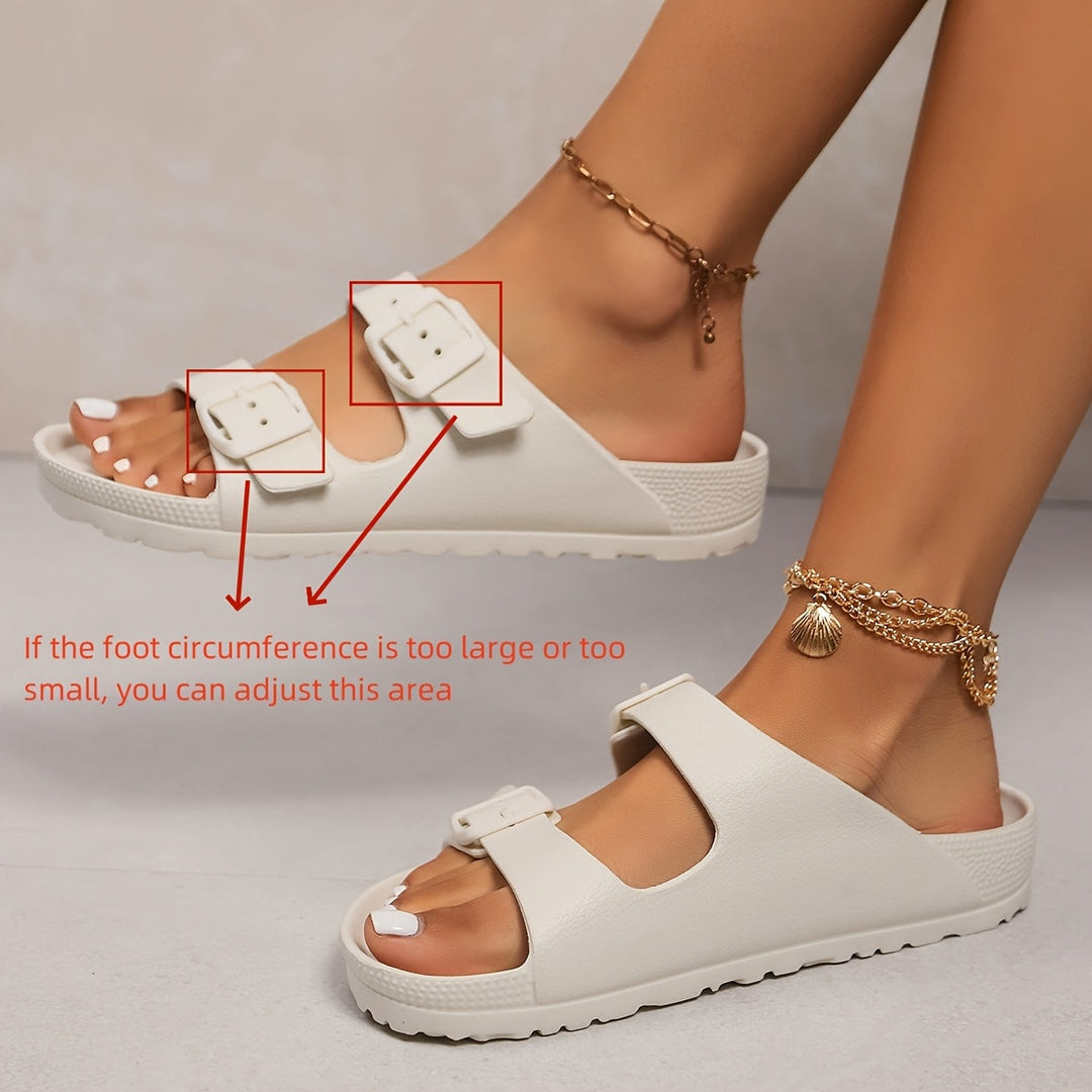 Double-Buckle Comfort Sandals for Women