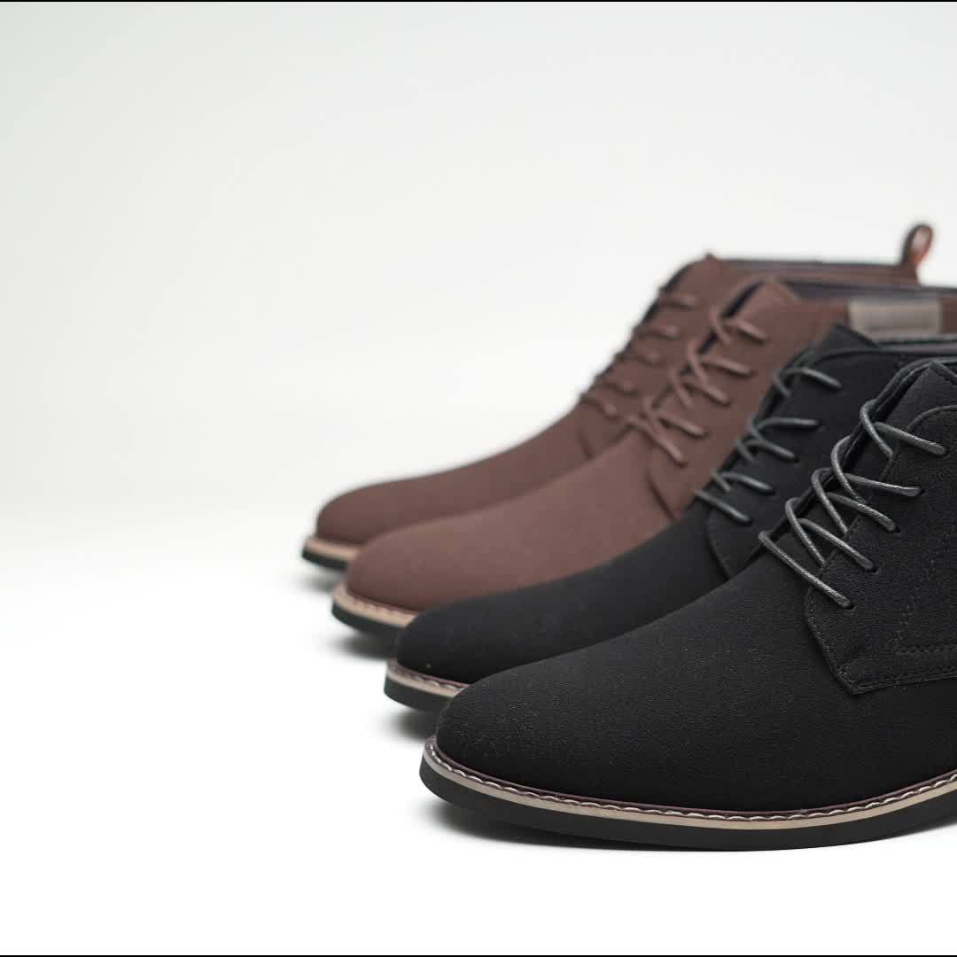 Refined Lace-Up Ankle Boots for Men
