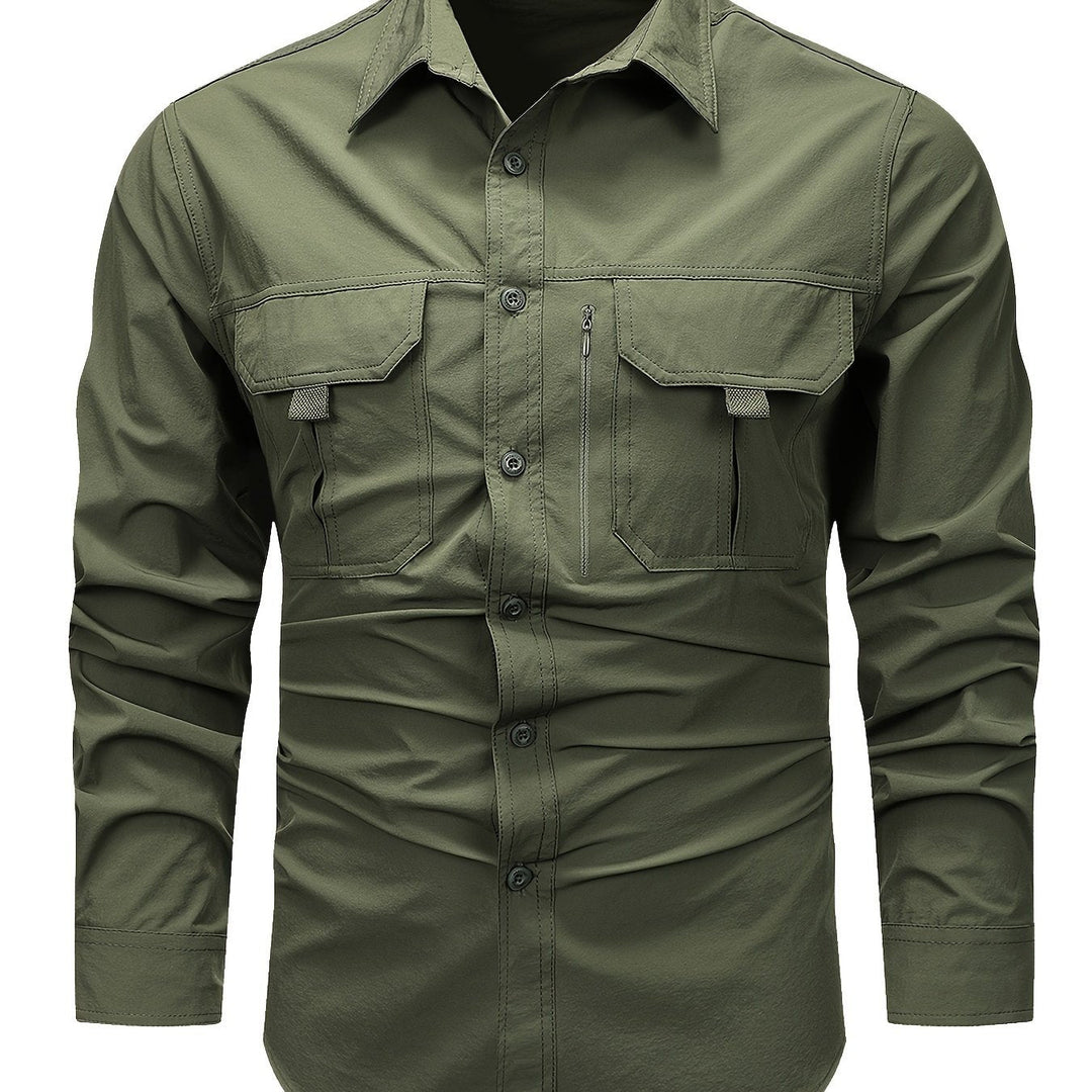 Multi-Pocket Cargo Shirt for Men, Rugged Style