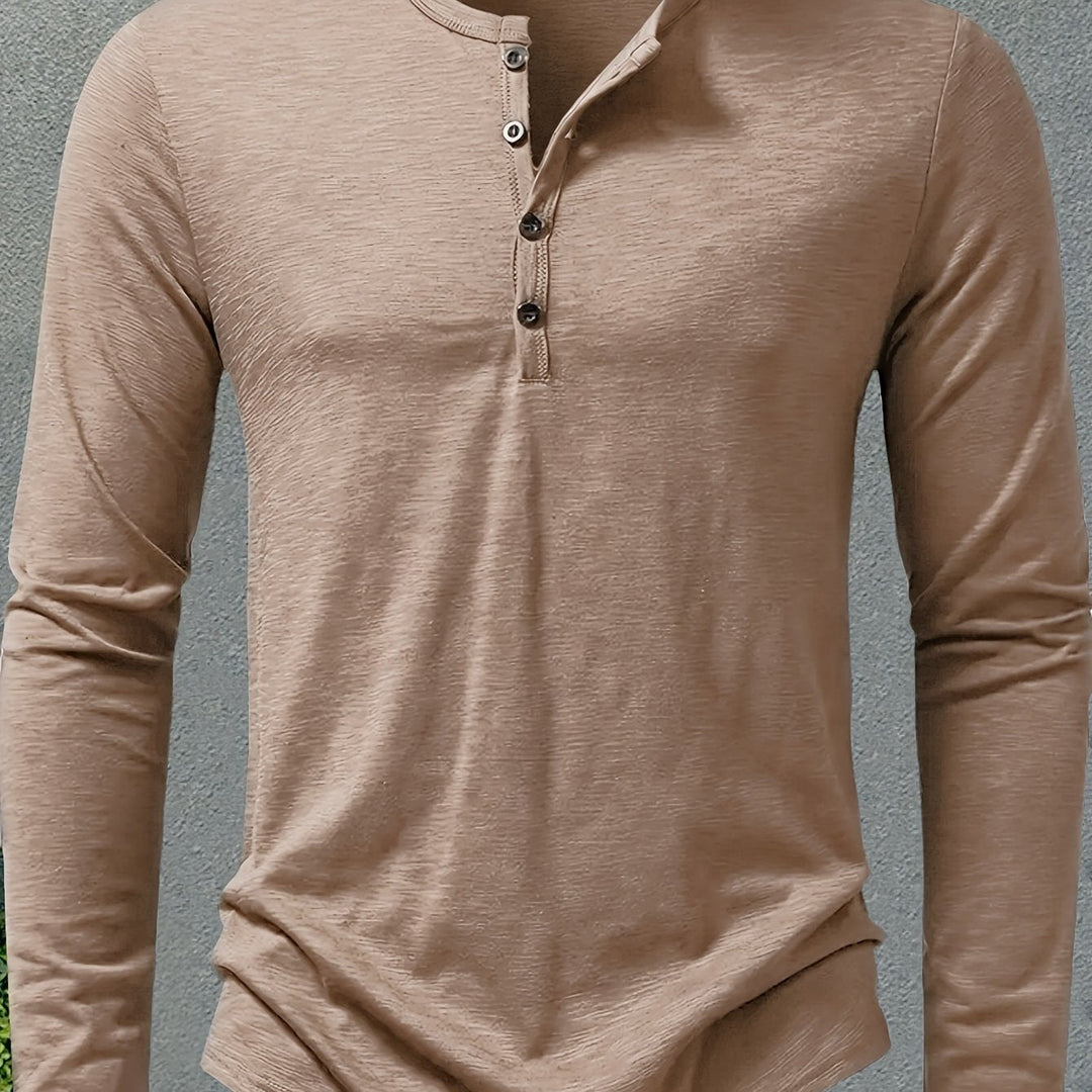 Men's Classic Button-Placket Henley