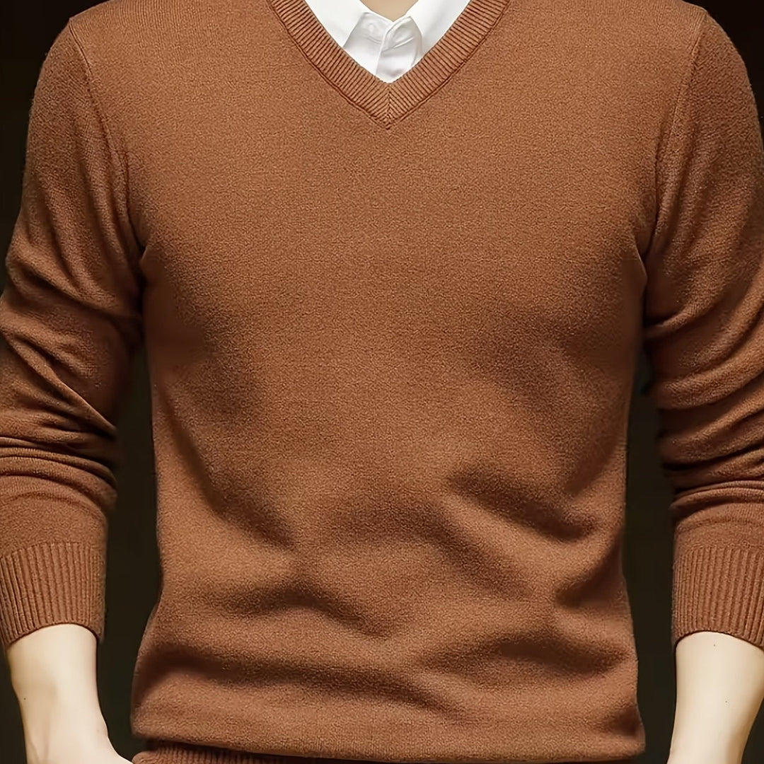 Classic V-Neck Pullover for Men