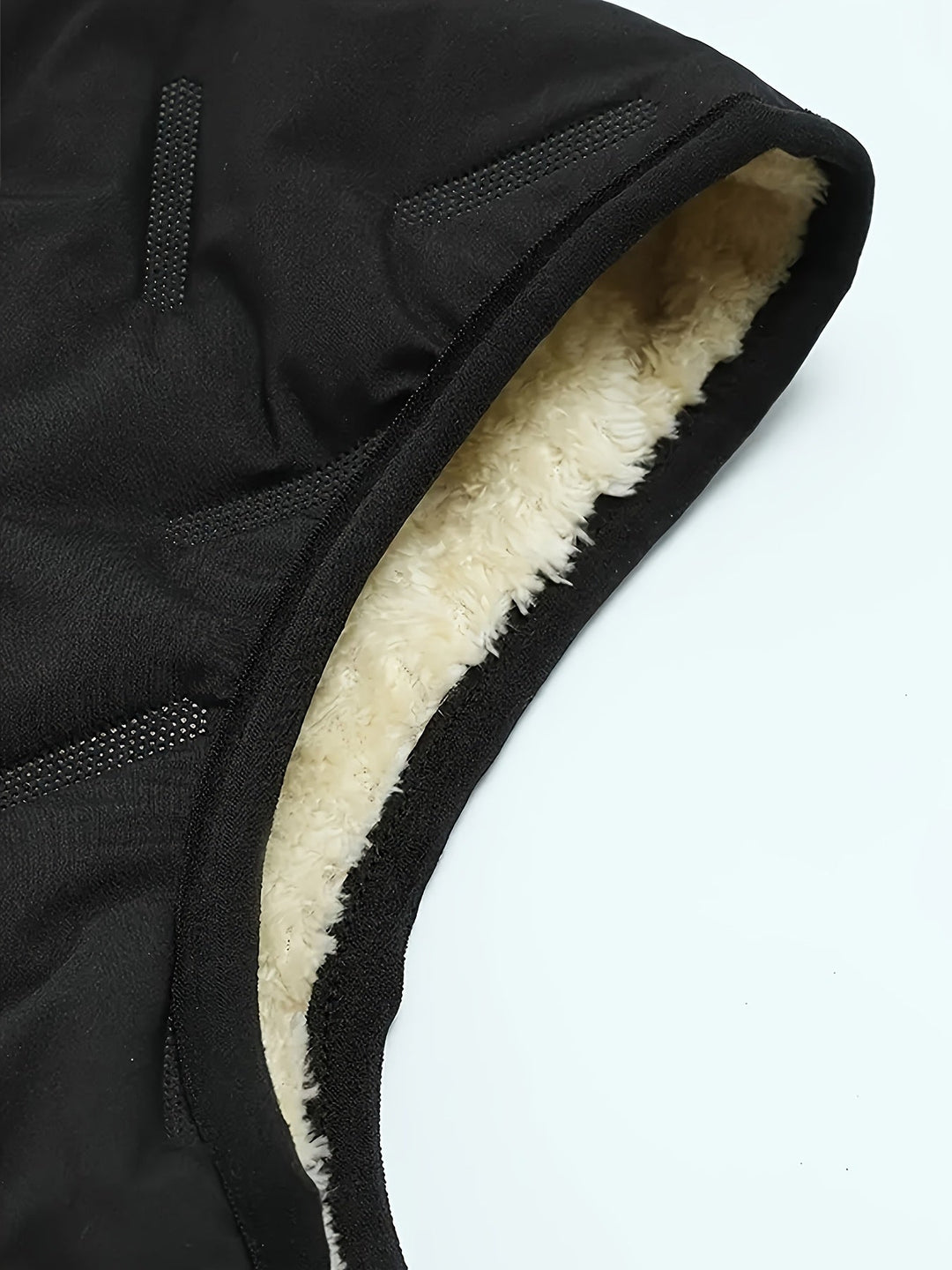 Black Fleece-Lined Sleeveless Vest for Men