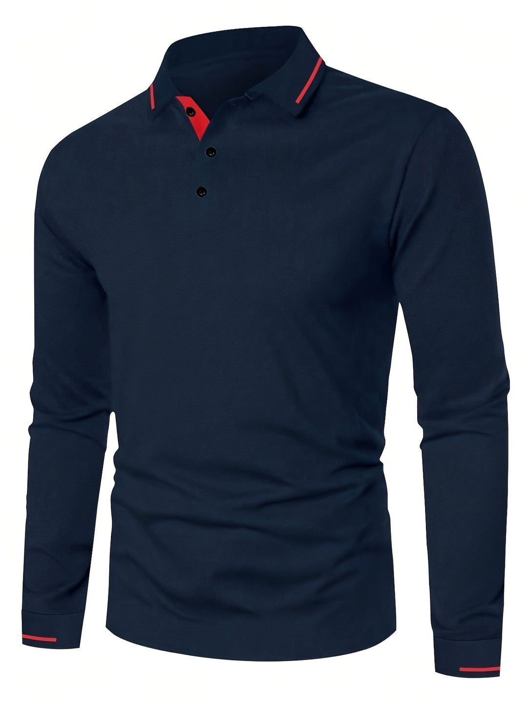 Long-Sleeve Polo Shirt for Men, Refined Style