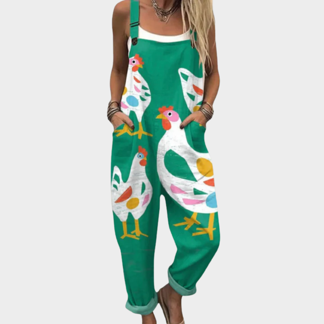 Chicken Art Jumpsuit for Women, Stylish Style
