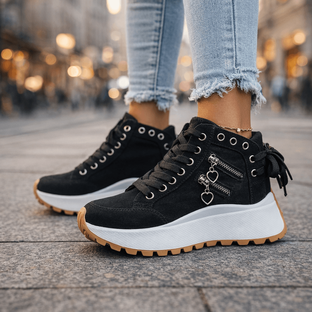High Cut Lace Shoes for Women, Premium Style