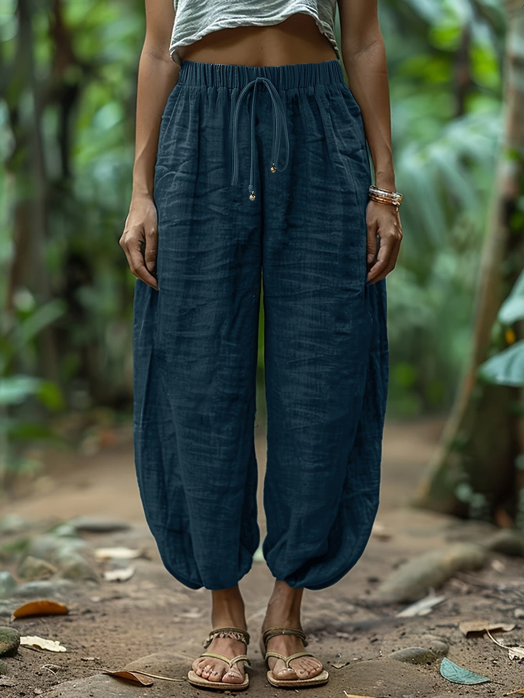 Drawstring Lantern Pants, Women's Relaxed Fit