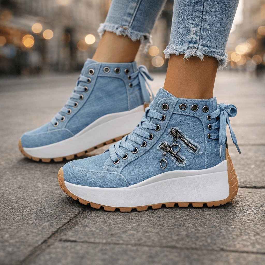 High Cut Lace Shoes for Women, Premium Style