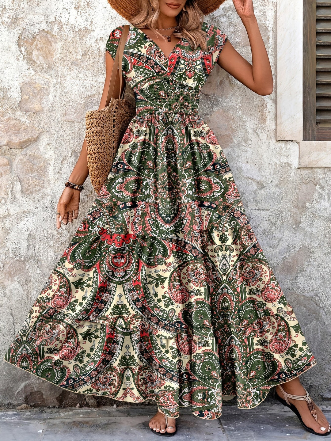 Bohemian Paisley Maxi Dress for Women