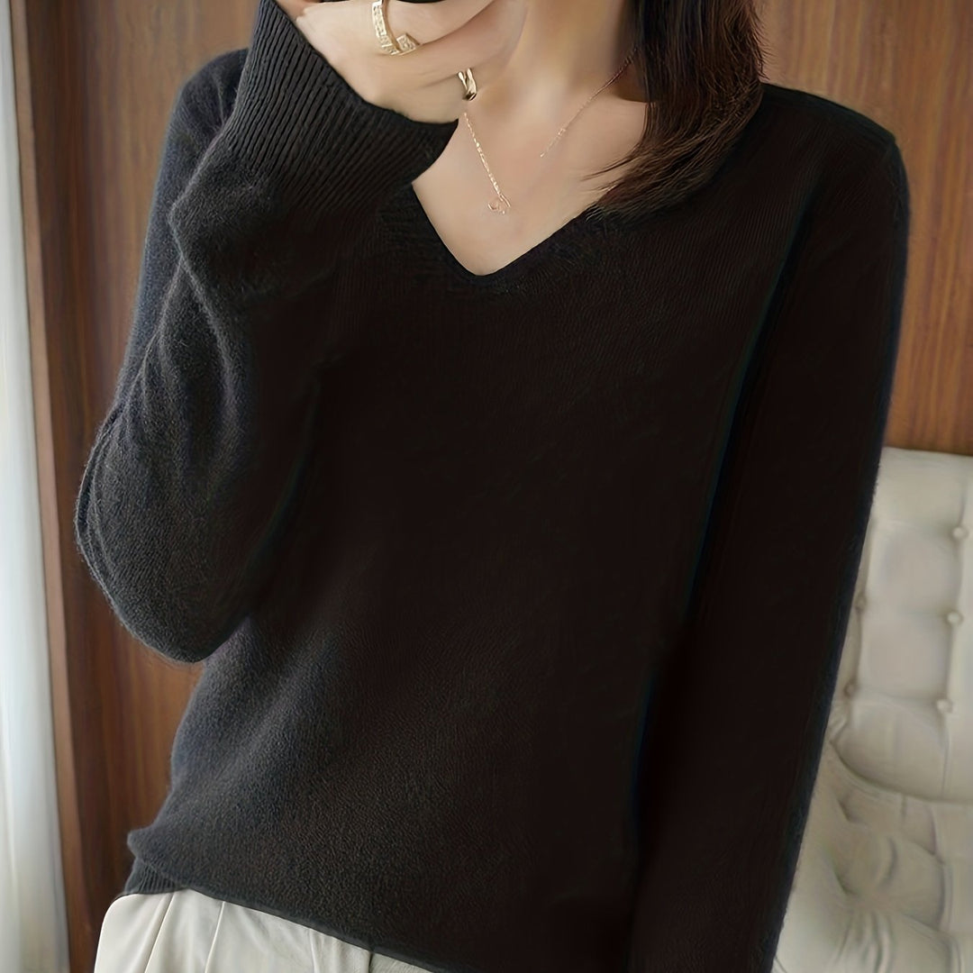 V-Neck Sweater for Women, Soft Style