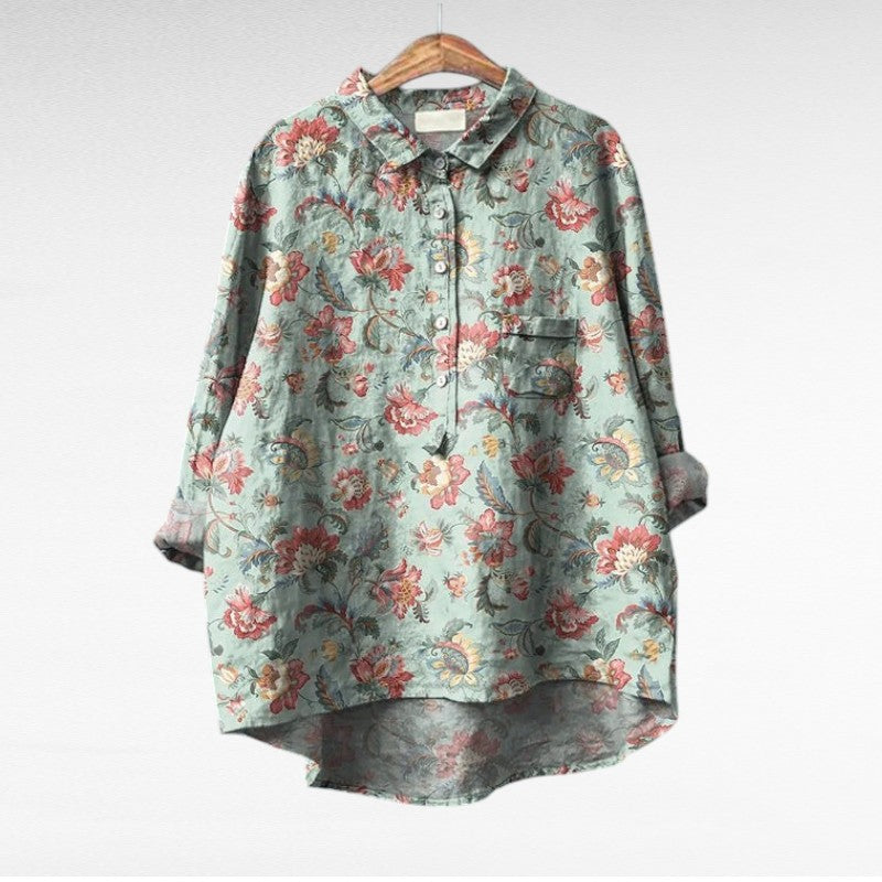 Stylish Multicolor Floral Blouse for Women, Plus Size