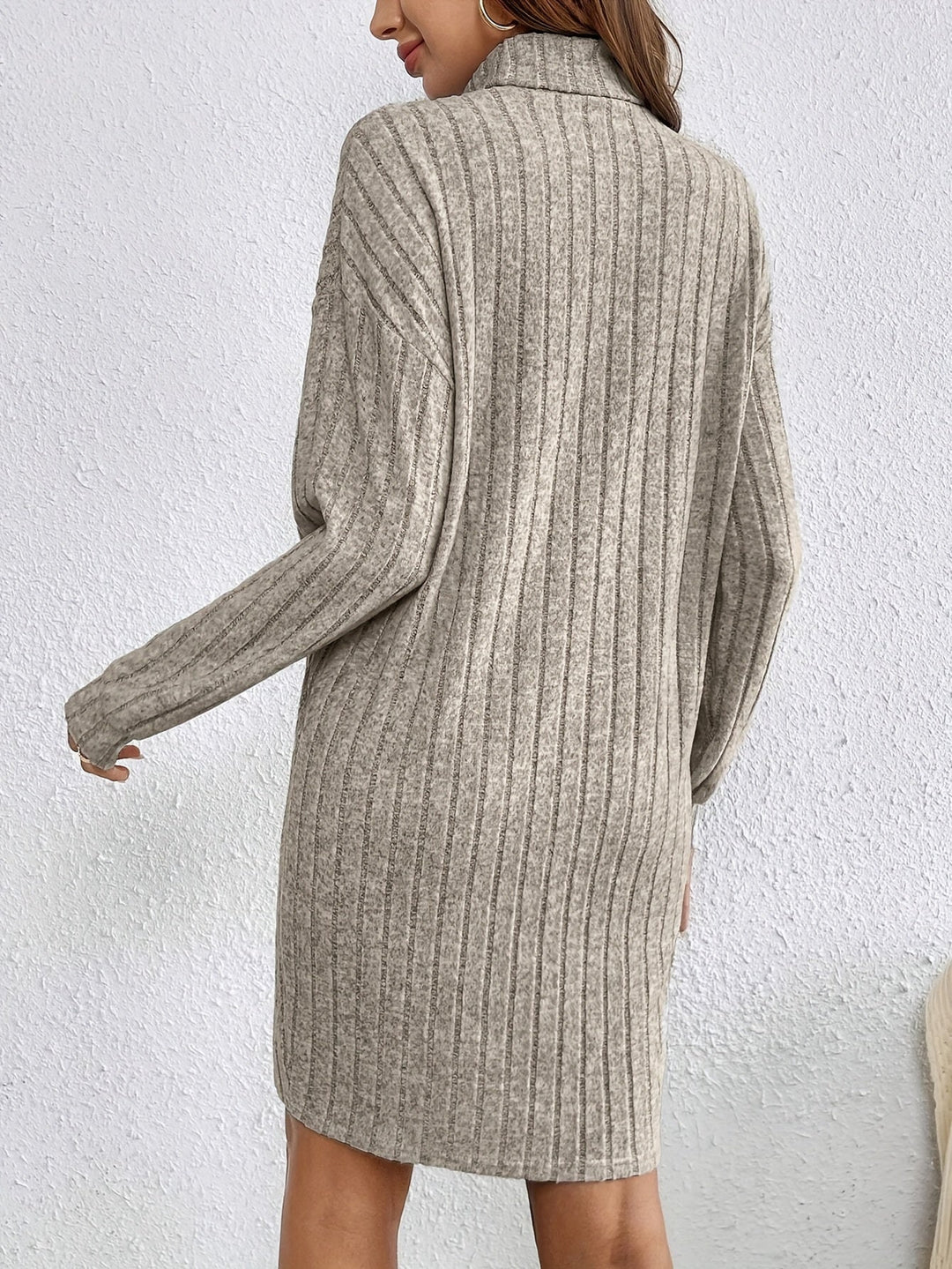 Ladies Ribbed Turtleneck Sweater Dress