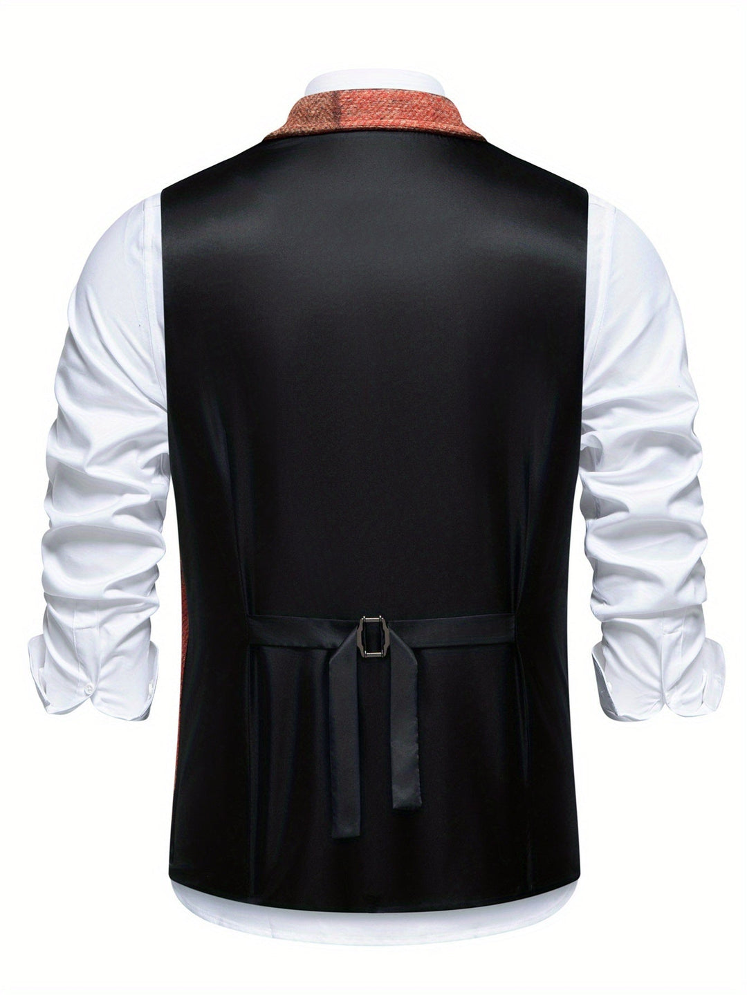 Patchwork Vest with Herringbone Pattern for Men